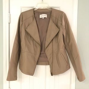 Tan Faux Leather Jacket